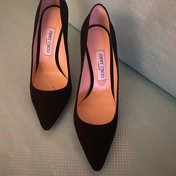 JIMMY CHOO ROMY 85 Black Suede Pumps Size 39.5 EU - Picture 3 of 5